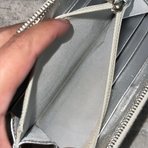 Preloved Chanel silver wallet great condition has some scuff marks . - Picture 10 of 14